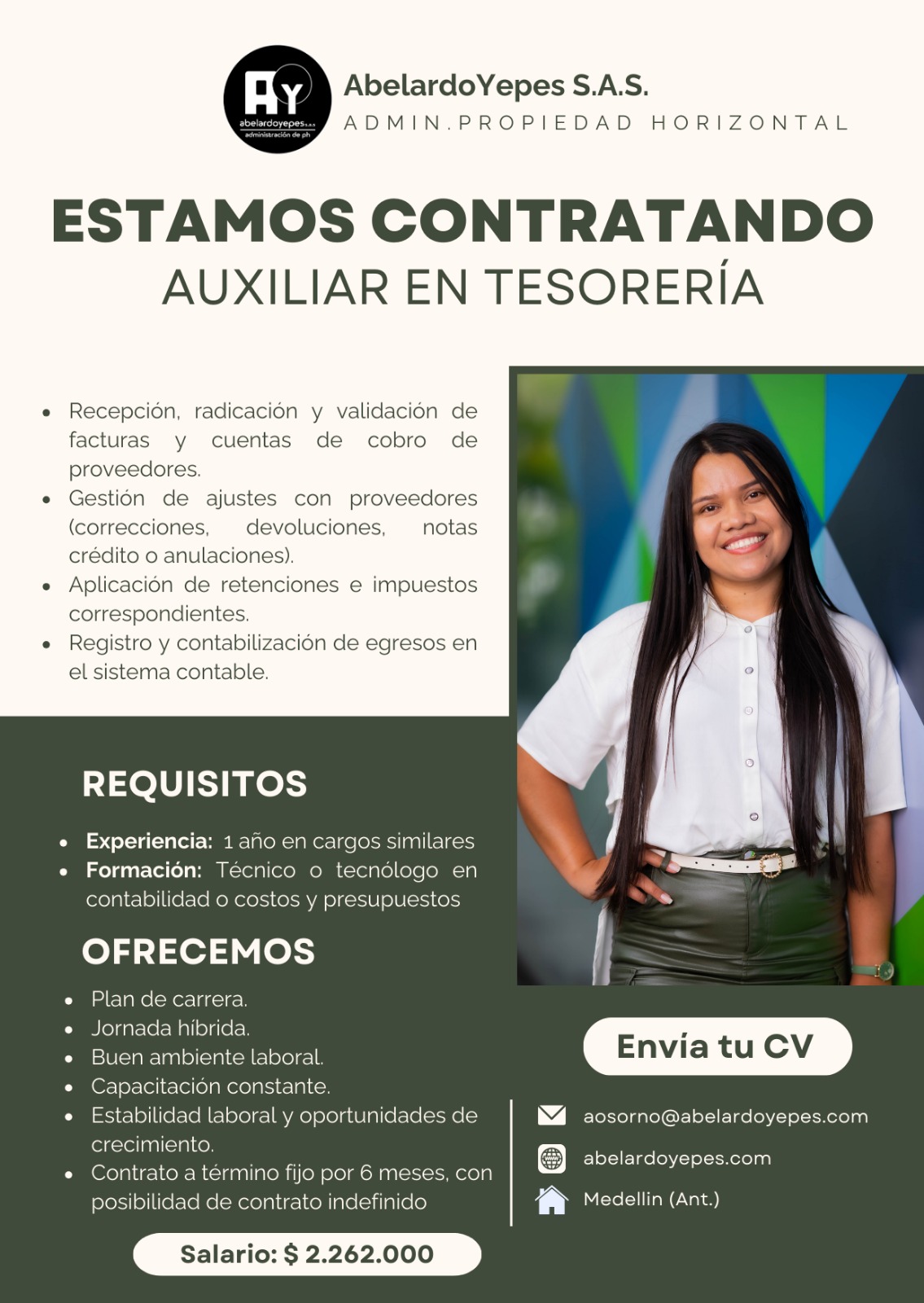 Auxiliar en tesorería