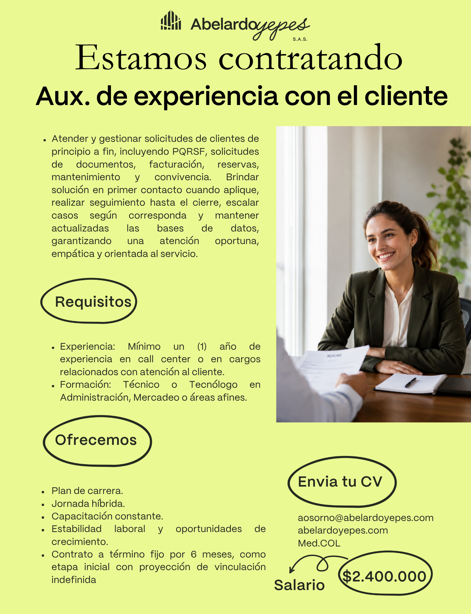 Aux. de Experiencia con el Cliente